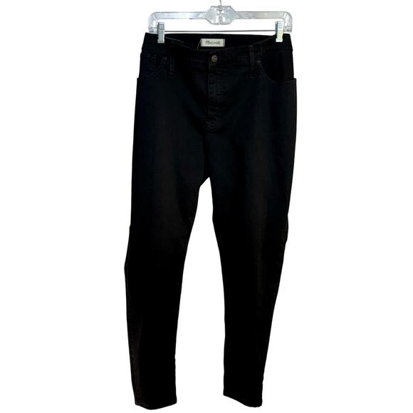 Madewell Women Petite 9" Mid-Rise Skinny Jeans in ISKO Stay Black 35P W40 L24.5 - Picture 1 of 6
